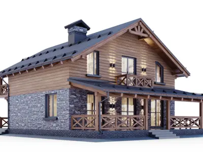 Chalet Style House 3D model