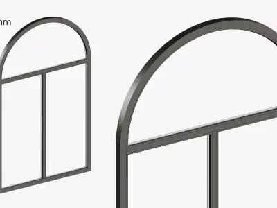 Arched blank window 3D model