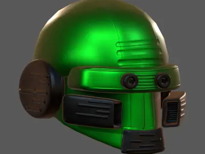 Gas mask helmet 3d model scifi Low-poly  Low-poly 3D model 300