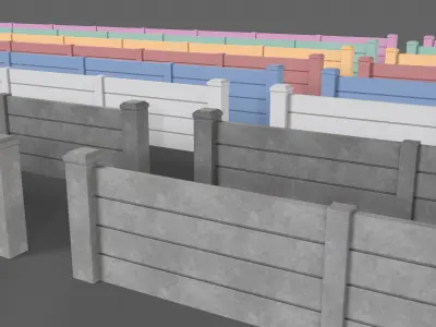 PBR Concrete Wall 1 Low-poly 3D model