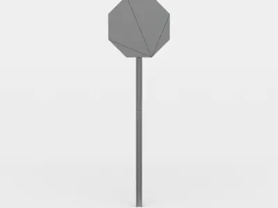 Stop sign Low-poly 3D model 5