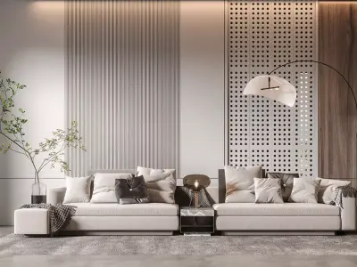 Modern multi-person sofa 3D model