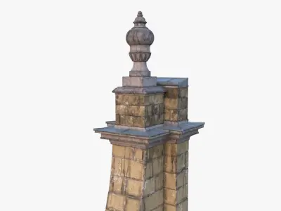 Stone Pillar 0004 Low-poly 3D model