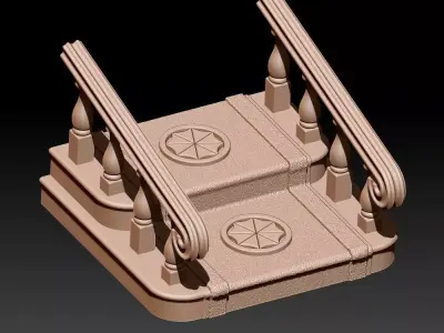 RE Stairs Mansion 01 3D model