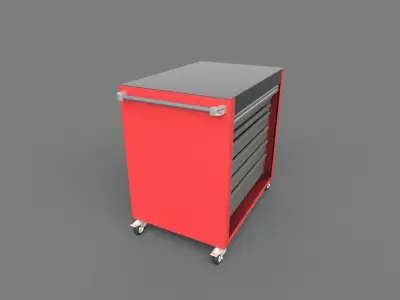 Tool Roller Cabinet Low-poly 3D model