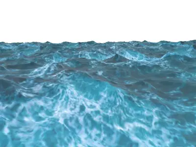 Ocean waves in Low-poly 3D model