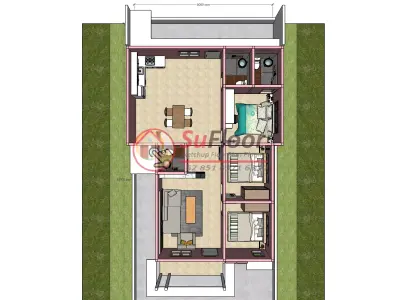 House 8x18m code 514 - Sketchup 3D model 3D model 3D model