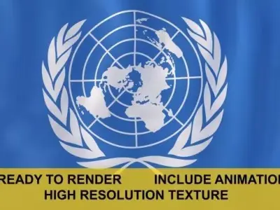 United Nations 3d Flag 3D model