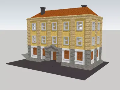 City Hall Government Department with Shop by Outland Models Low-poly 3D model