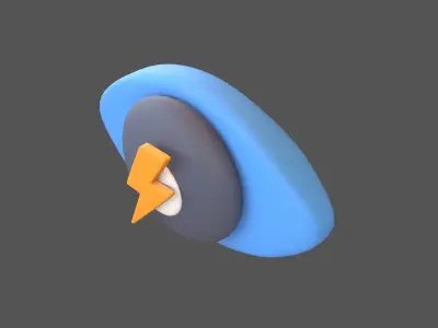 Eyes Symbol with Lighting v1 003 Low-poly 3D model