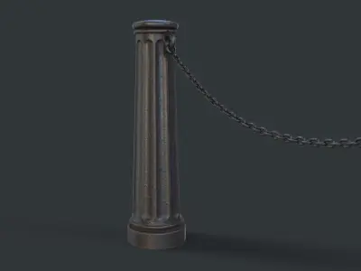 Street Bollard 07 PBR Game Ready Low-poly 3D model