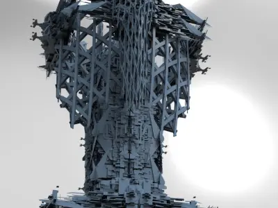 Space  facility Hive Tower 3D model