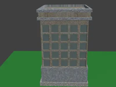 Bilding building in minecraft Low-poly 3D model