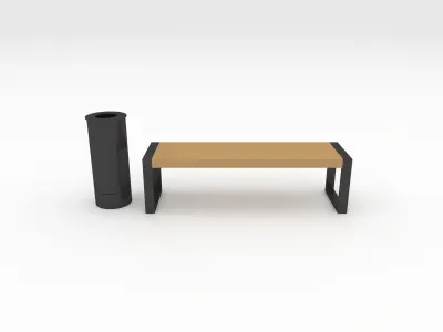 Bench Park 46 Low-poly 3D model