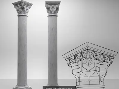 Muqarnas columns 3D Model Pack