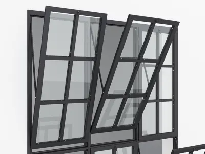 Aluminium window 12 3D model