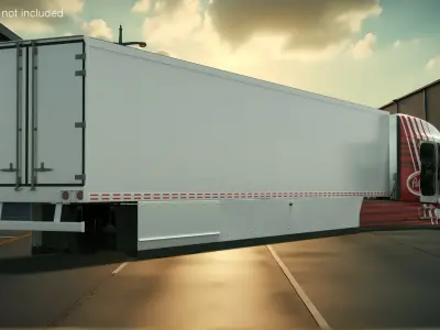  Peterbilt Supertruck 2 with Trailer Rigged for Maya 