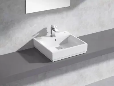 Cube Countertop Basin 50 Set 3D model