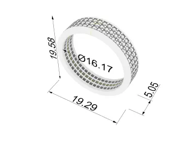 Dazzling Grid Pave Ring JDBCo 3D print model