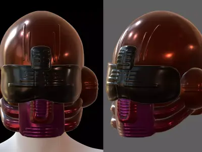 Gas mask helmet 3d model scifi Low-poly  Low-poly 3D model