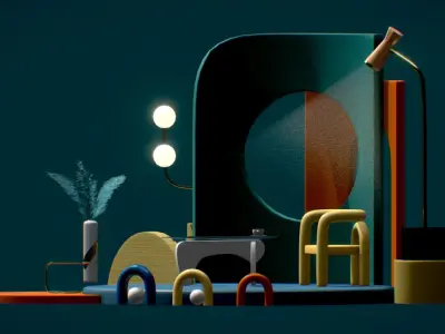 Colorful Room Low-poly 3D model