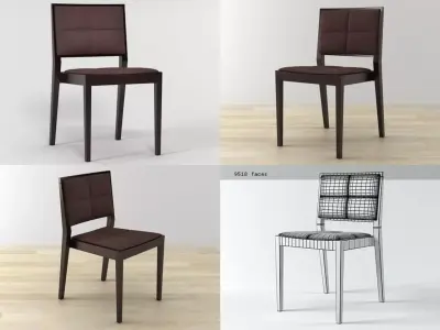 M SI2111 four different dining chairs 3D model