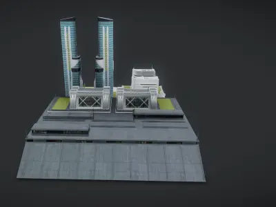 Future urban architecture in science fiction A03 3D model