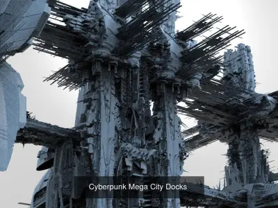 Sci fi Shipping Docks collection 1 3D Model Pack