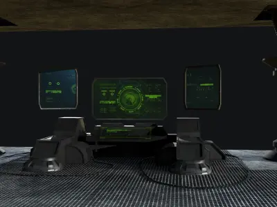 Sci-Fi Console Computer Base 2 Low-poly 3D model