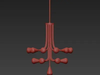 Globo Five Light Chandelier 3D model