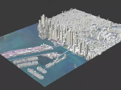 Miami City Low-poly 3D model