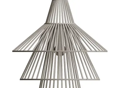 Bamboo Conical Pendant Lamp Shade 3D model