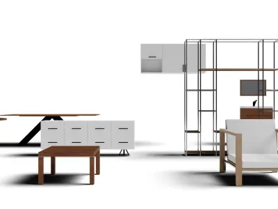 Low Poly Furniture Pack Free low-poly 3D model