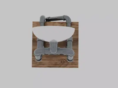 Seated Man Pipe Fitting Lamp Low-poly 3D model