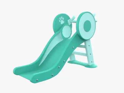Kid Park Slide Park Equipment Interior Turquoise 3D model