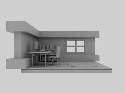 simple room Low-poly 3D model purchase