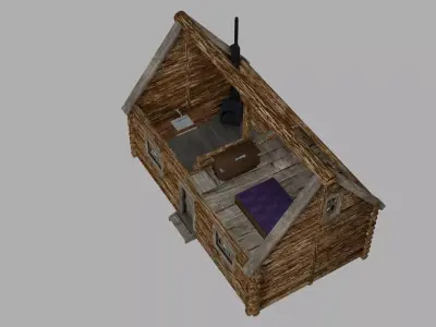 Rough Wood House in the Forest 3D model