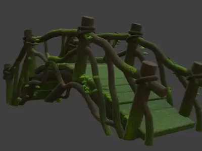 Forest Bridge Park Bridge 3d Model 3D model