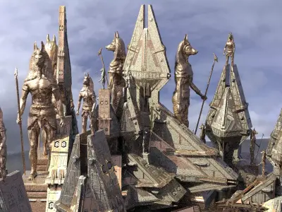 Anubis Returns pyramid tower Kitbash 2  3D model