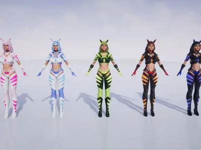 Galactic Fox Low-poly 3D model