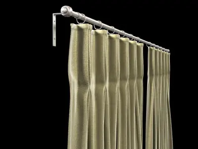 Pinch Pleat Heading Curtain  3D model