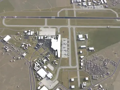 Harare Airport Low-poly 3D model