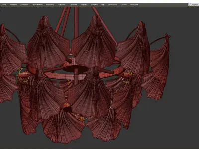 STEFANI chandelier made of glass and brass Low-poly 3D model