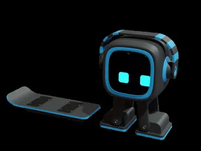 Emo Ai Low Poly  Desktop Pet 3D model 3D model