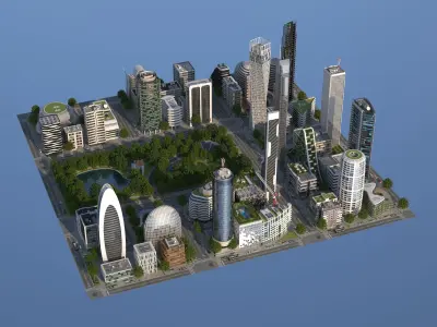 Park City 2 Low-poly 3D model