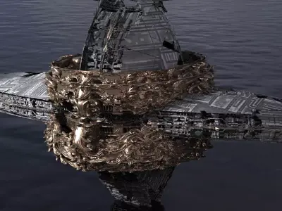 Ocean Cyberpunk Atlantis Deep city ring 1  3D model