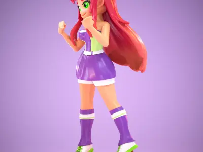 Starfire - Cute Sporty Outfit - Teen Titans 3D print model
