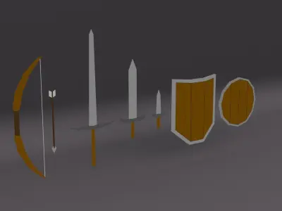 Medieval weapon pack Free low-poly 3D model
