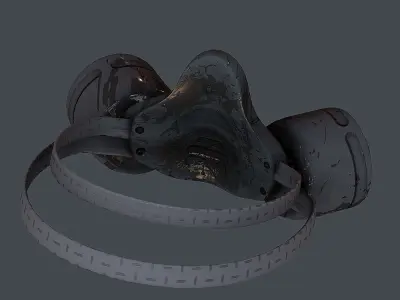 Gas mask helmet 3d model scifi Low-poly Low-poly 3D model Low-poly 3D model