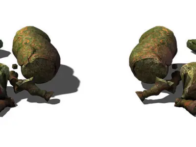 Tomb Raider Protector Beast Rhinoceros Statue 2 3D model